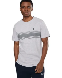 U.S. POLO ASSN. Short Sleeve Chest Print Stripe Jersey Tee Shirt Men's