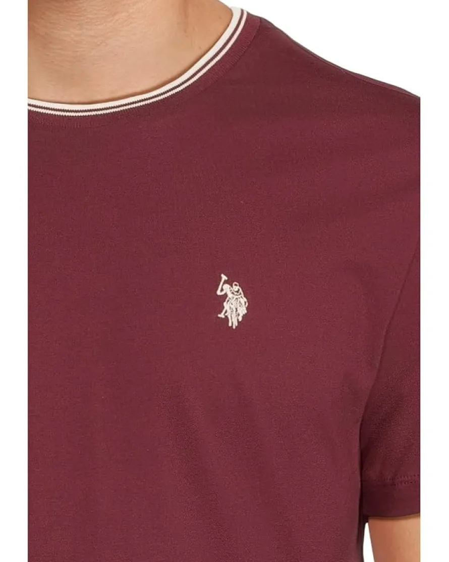 U.S. POLO ASSN. Short Sleeve Crew Neck Yarn-Dye Collar Tipped Jersey Tee Men's