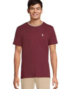 U.S. POLO ASSN. Short Sleeve Crew Neck Yarn-Dye Collar Tipped Jersey Tee Men's