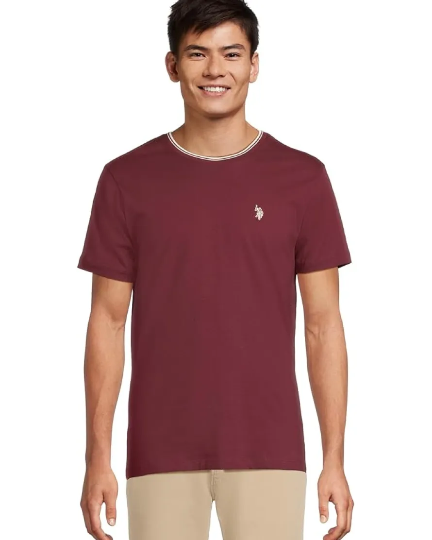 U.S. POLO ASSN. Short Sleeve Crew Neck Yarn-Dye Collar Tipped Jersey Tee Men's