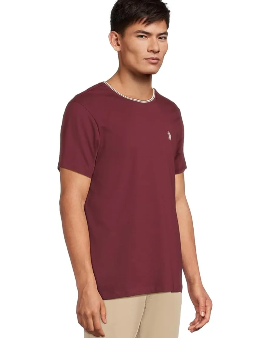 U.S. POLO ASSN. Short Sleeve Crew Neck Yarn-Dye Collar Tipped Jersey Tee Men's