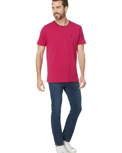 U.S. POLO ASSN. Short Sleeve Crew Neck Yarn-Dye Collar Tipped Jersey Tee Men's