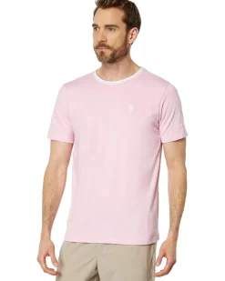 U.S. POLO ASSN. Short Sleeve Crew Neck Yarn-Dye Collar Tipped Jersey Tee Men's