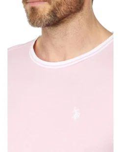 U.S. POLO ASSN. Short Sleeve Crew Neck Yarn-Dye Collar Tipped Jersey Tee Men's
