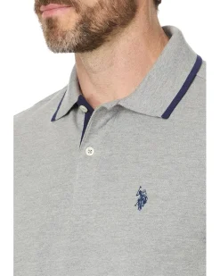 U.S. POLO ASSN. Short Sleeve Slim Fit Solid Stretch Pique Polo Shirt Men's