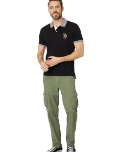 U.S. POLO ASSN. Short Sleeve Slim Fit Multicolor Pony Interlock Polo Shirt Men's