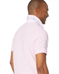 U.S. POLO ASSN. Slim Fit Big Horse Polo with Stripe Collar Men's
