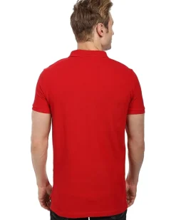 U.S. POLO ASSN. Slim Fit Big Horse Polo with Stripe Collar Men's