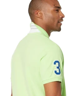U.S. POLO ASSN. Slim Fit Big Horse Polo with Stripe Collar Men's