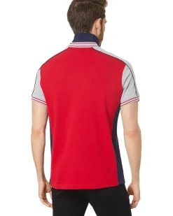 U.S. POLO ASSN. Slim Fit Short Sleeve Double Collar Pique Knit Polo Shirt Men's