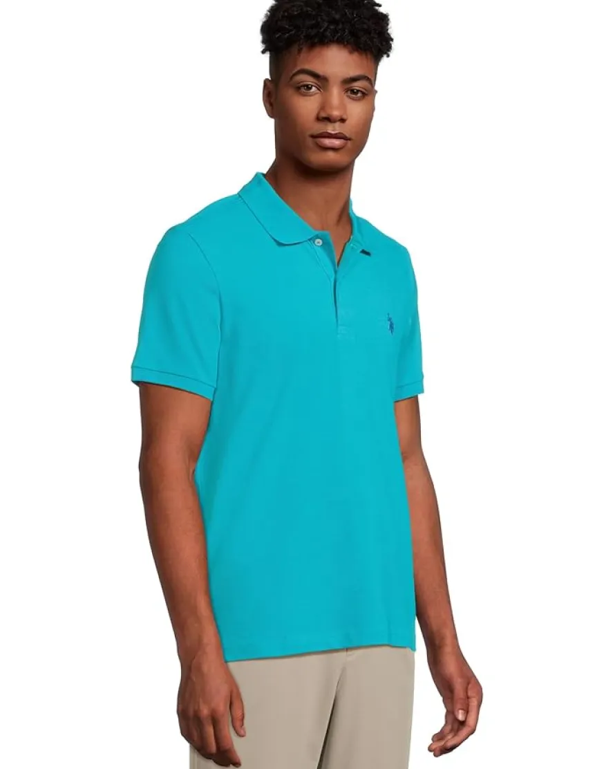 U.S. POLO ASSN. Slim Fit Solid Pique Polo Shirt Men's