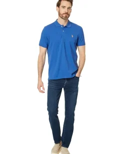 U.S. POLO ASSN. Slim Fit Solid Pique Polo Shirt Men's