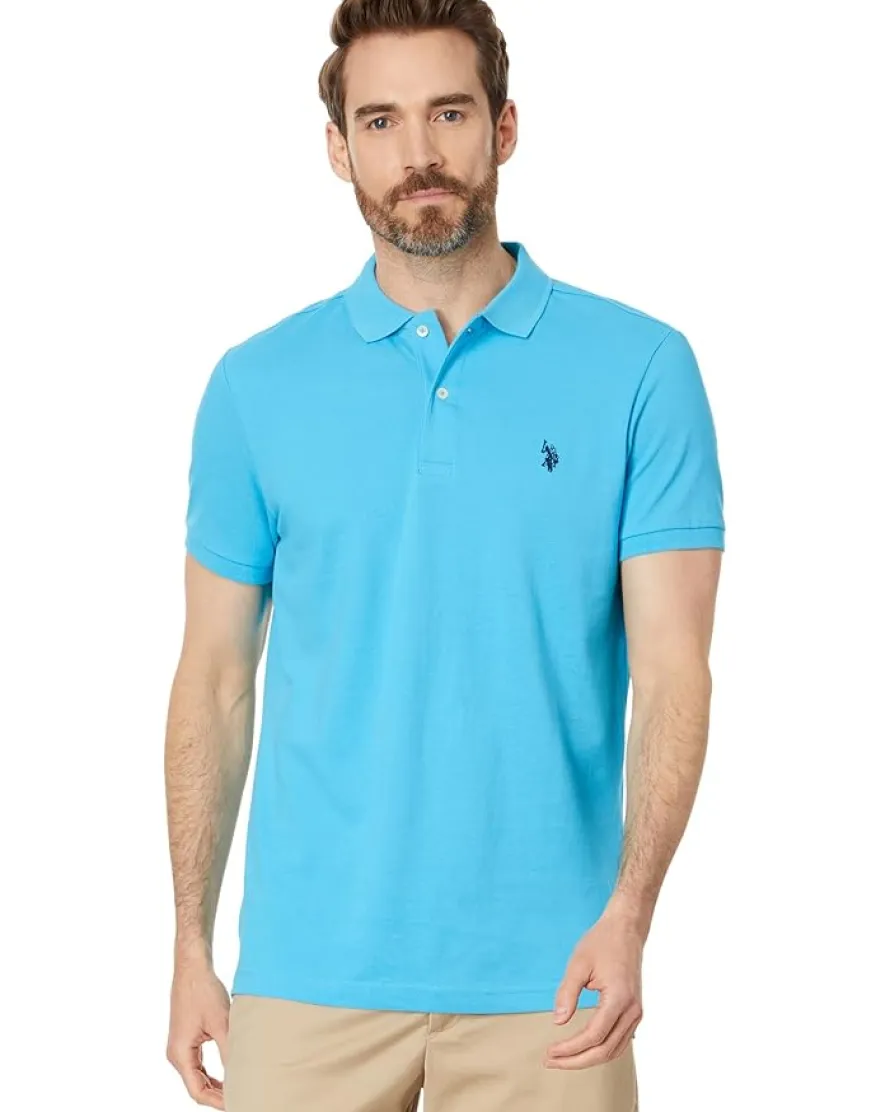 U.S. POLO ASSN. Slim Fit Solid Pique Polo Shirt Men's
