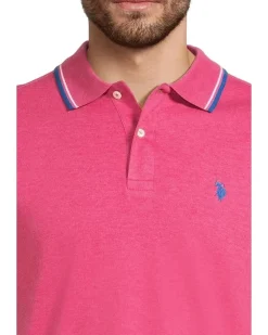U.S. POLO ASSN. Slim Fit Tipped Interlock Knit Polo Men's