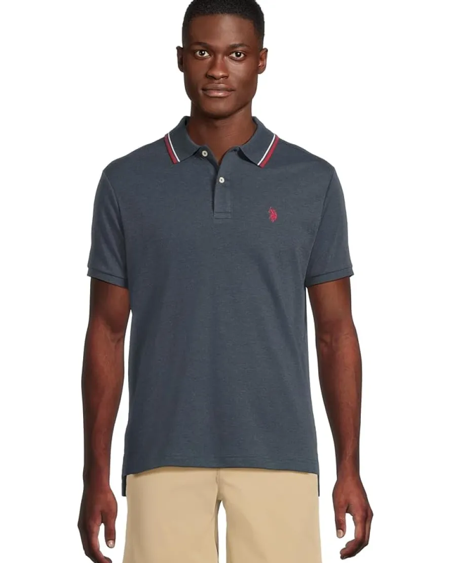 U.S. POLO ASSN. Slim Fit Tipped Interlock Knit Polo Men's