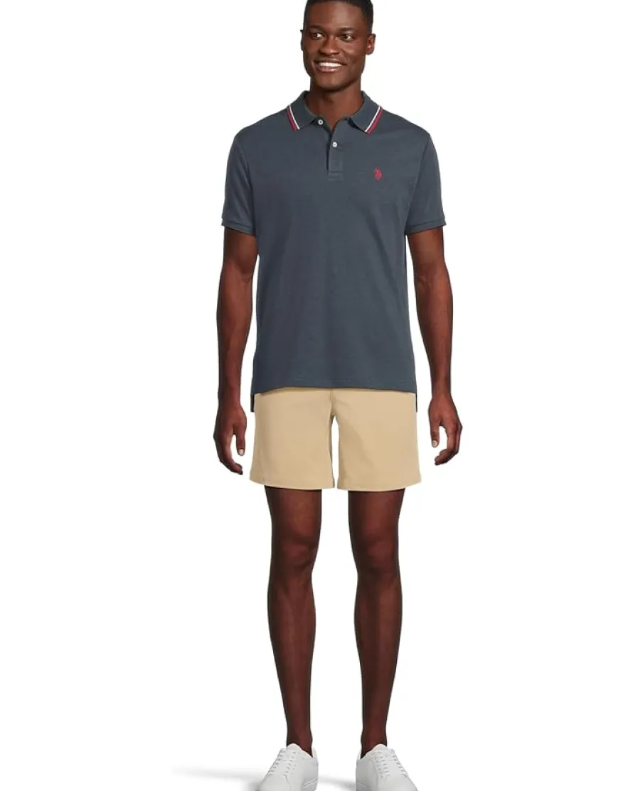 U.S. POLO ASSN. Slim Fit Tipped Interlock Knit Polo Men's