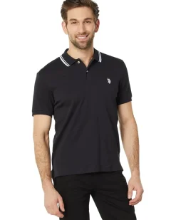 U.S. POLO ASSN. Slim Fit Tipped Interlock Knit Polo Men's