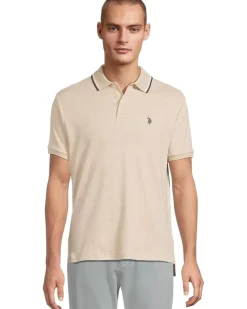 U.S. POLO ASSN. Slim Fit Tipped Interlock Knit Polo Men's