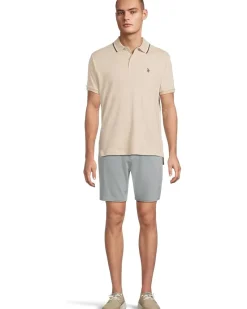 U.S. POLO ASSN. Slim Fit Tipped Interlock Knit Polo Men's