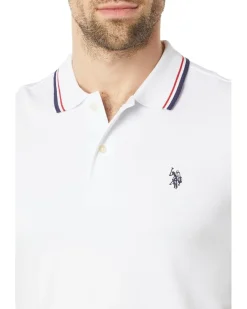 U.S. POLO ASSN. Slim Fit Tipped Interlock Knit Polo Men's