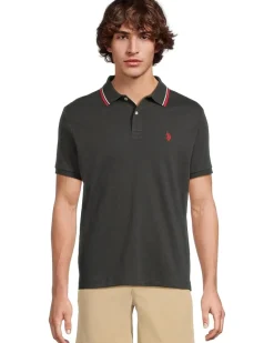 U.S. POLO ASSN. Slim Fit Tipped Interlock Knit Polo Men's