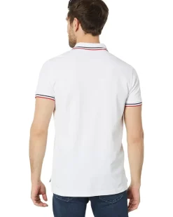 U.S. POLO ASSN. Slim Fit USA Applique Flag Print Knit Polo Shirt Men's