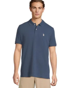 U.S. POLO ASSN. Solid Cotton Pique Polo with Small Pony Men's