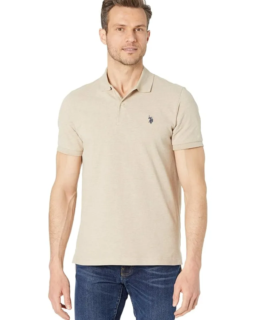 U.S. POLO ASSN. Solid Cotton Pique Polo with Small Pony Men's