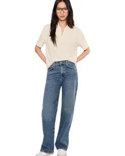 Varley Kasey Mock Placket Rib Tee Women's