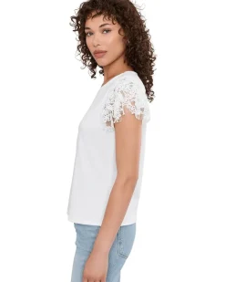 Vince Camuto Crew Neck Blouse W Ruffle Sleeves Women's