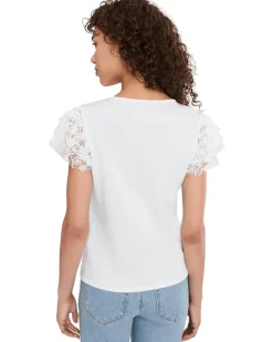 Vince Camuto Crew Neck Blouse W Ruffle Sleeves Women's