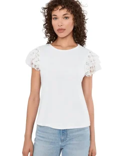 Vince Camuto Crew Neck Blouse W Ruffle Sleeves Women's