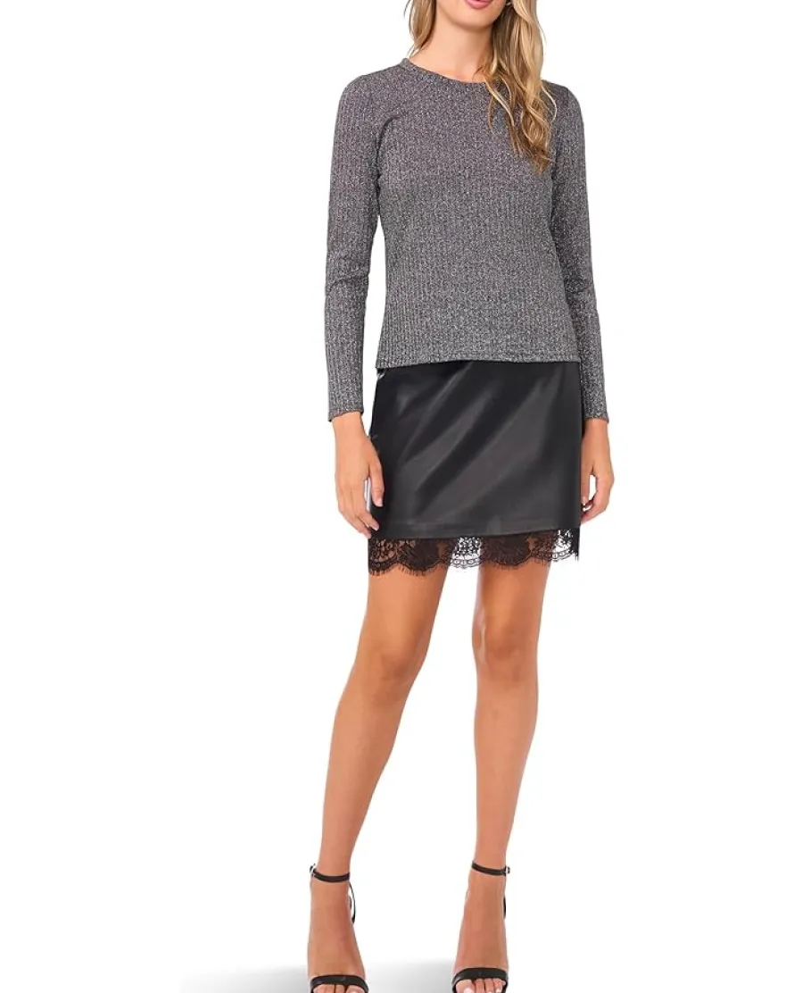 Vince Camuto Crew Neck Long Sleeve Top Women's