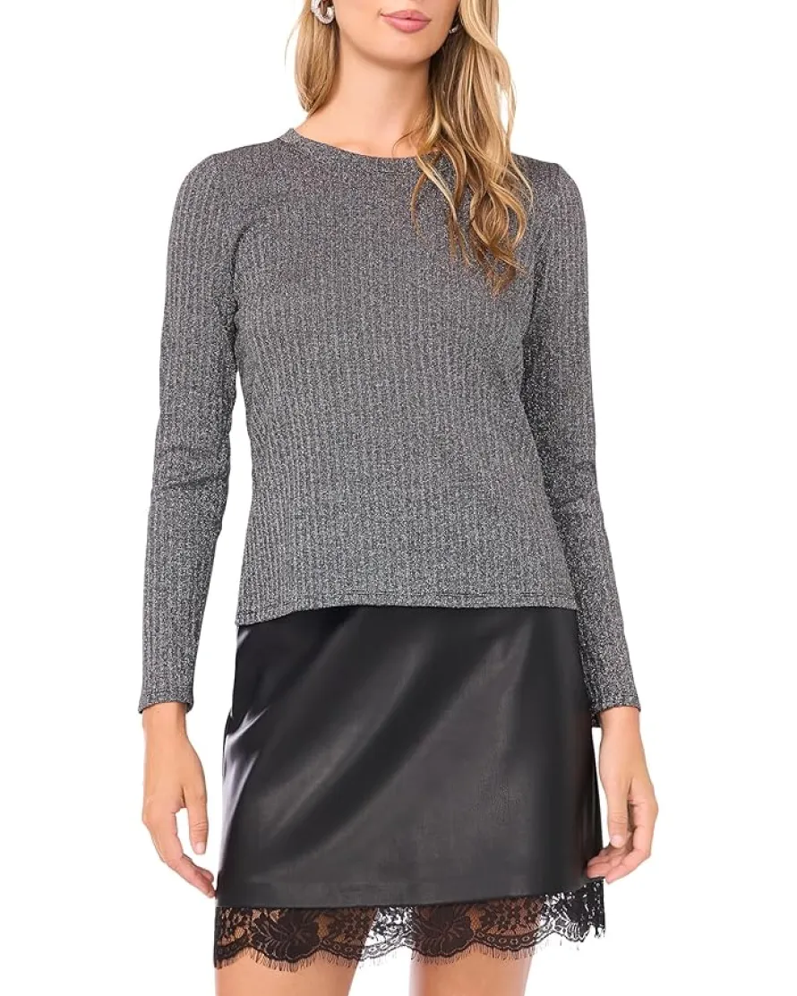 Vince Camuto Crew Neck Long Sleeve Top Women's
