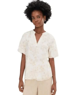 Vince Camuto Crew Neck Short Puff Sleeve Top Women's
