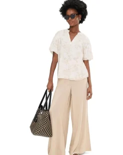 Vince Camuto Crew Neck Short Puff Sleeve Top Women's