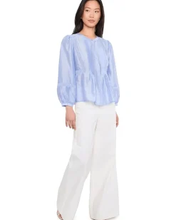 Vince Camuto Crew Neck With Pleated Front Women's
