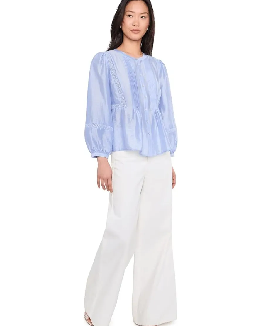 Vince Camuto Crew Neck With Pleated Front Women's