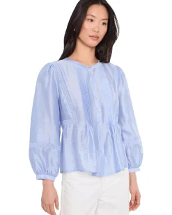 Vince Camuto Crew Neck With Pleated Front Women's