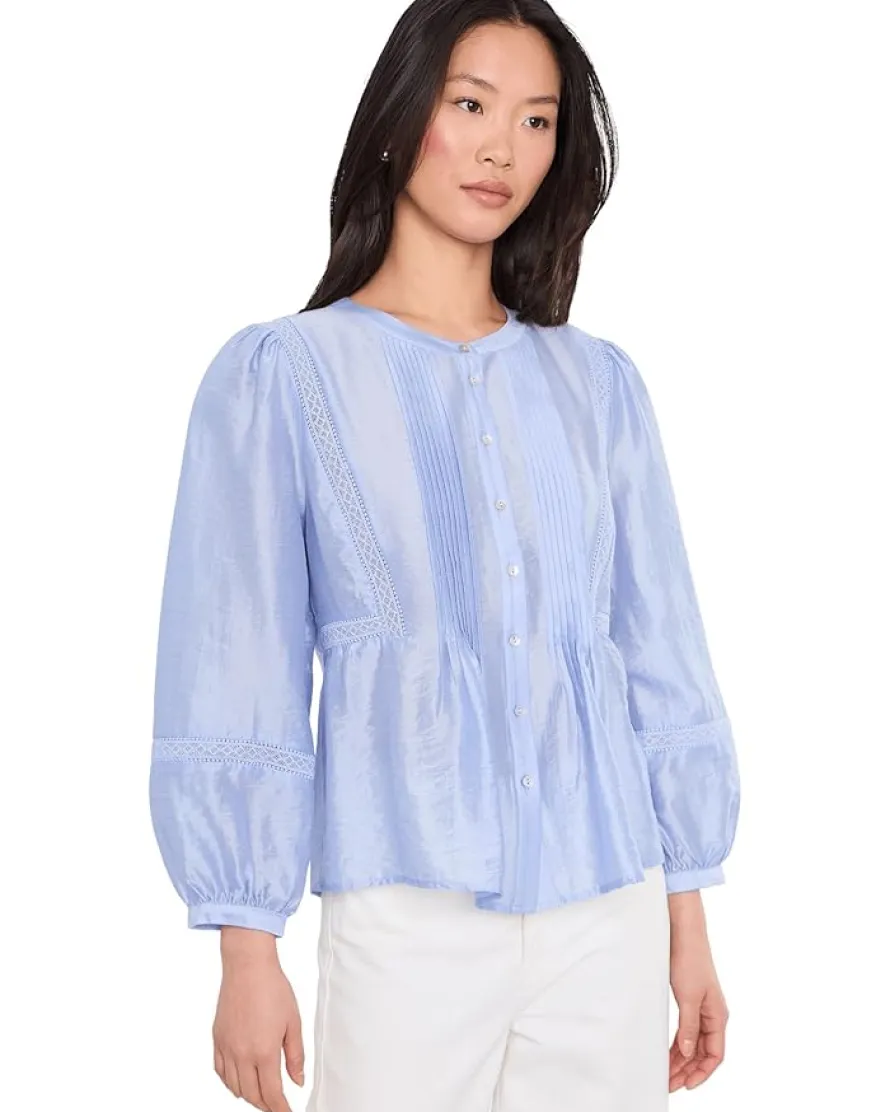 Vince Camuto Crew Neck With Pleated Front Women's