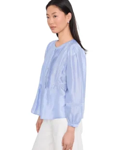 Vince Camuto Crew Neck With Pleated Front Women's