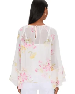 Vince Camuto Double Ruffle Sleeve Blouse Women's