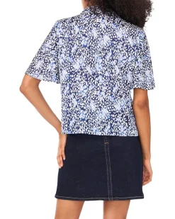 Vince Camuto Flutter Sleeve Collar Button-Down Women's