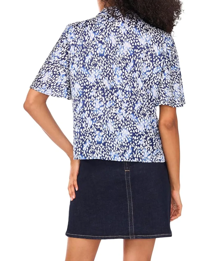 Vince Camuto Flutter Sleeve Collar Button-Down Women's