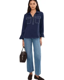 Vince Camuto Half Placket with Two Front Pockets Women's
