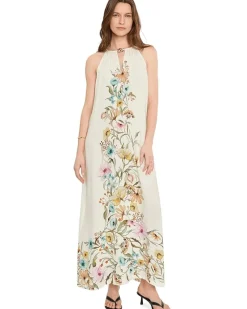 Vince Camuto High Neck Flowy Maxi With Trim Women's