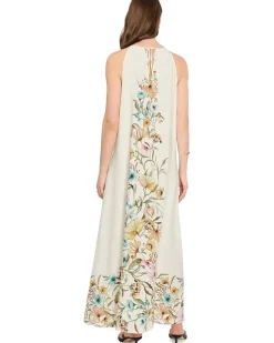 Vince Camuto High Neck Flowy Maxi With Trim Women's