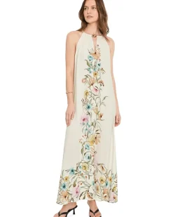 Vince Camuto High Neck Flowy Maxi With Trim Women's