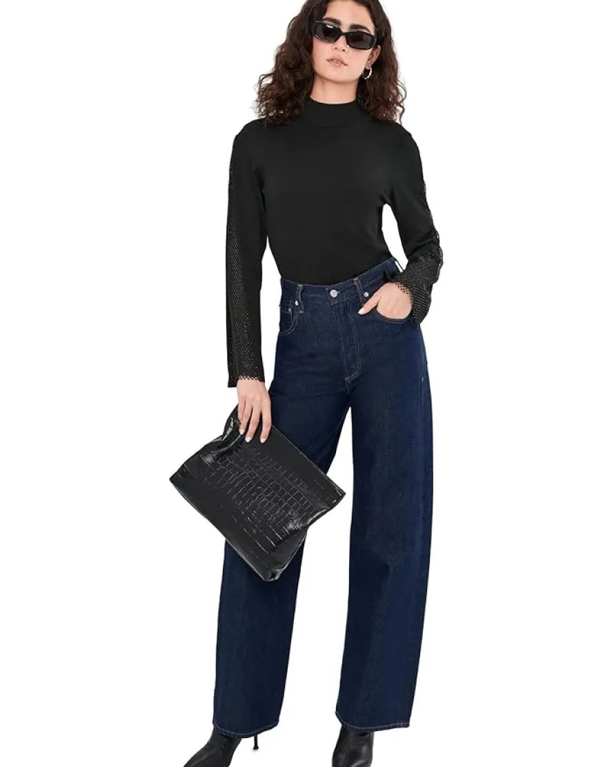 Vince Camuto Mock Neck Bell Sleeve with Rhinestone Women's