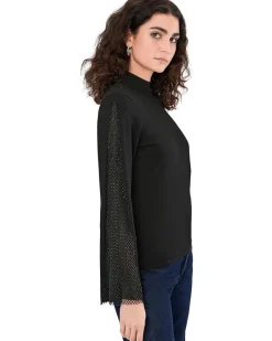 Vince Camuto Mock Neck Bell Sleeve with Rhinestone Women's